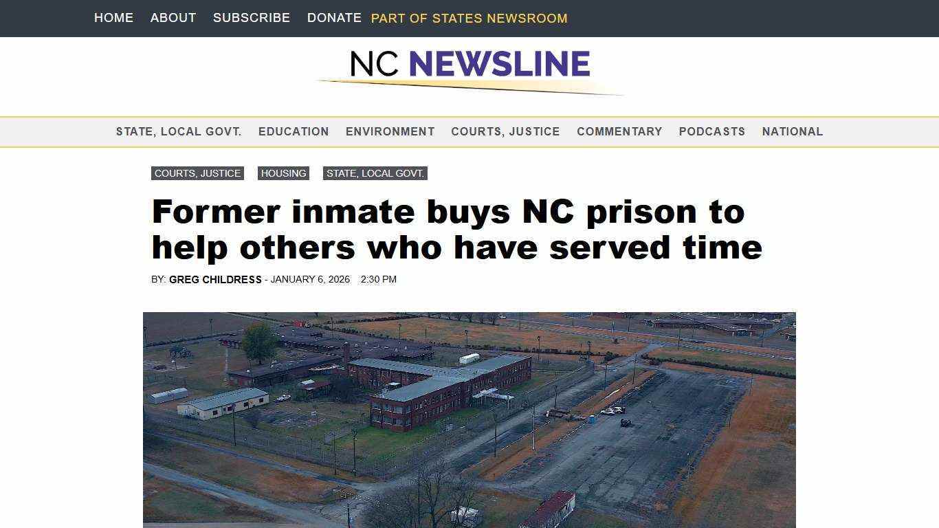 Former inmate buys NC prison to help others who have served time • NC Newsline
